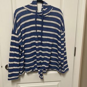 GUC Sunday Tie Front Striped Hoodie, Sz 2X
